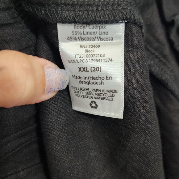 Time And Tru Black Linen Relax Fit Shorts - Picture 8 of 9